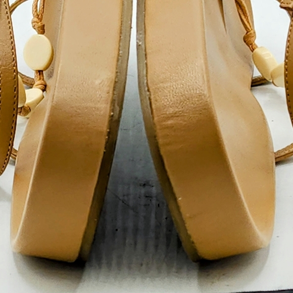 Anthropologie Toe-Loop Stone Sandals In Tan Size 10 M - Picture 8 of 15